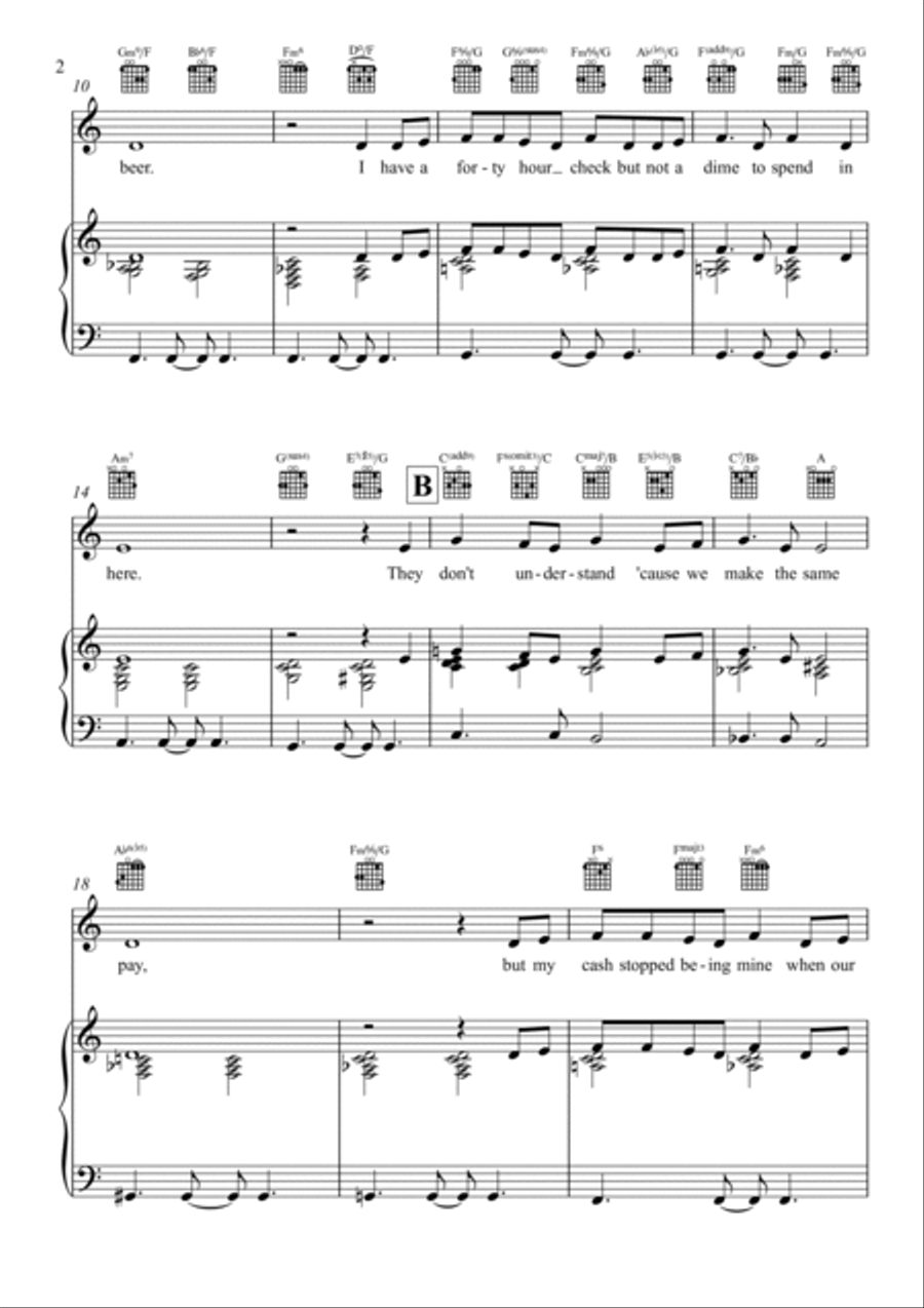 Ex Marks The Spot Piano, Vocal, Guitar scores gallery preview page 2
