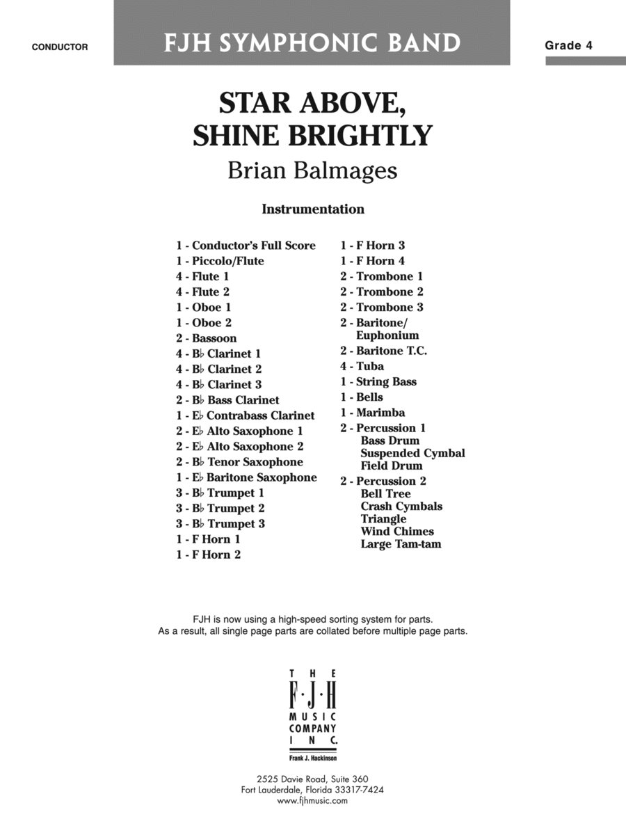 Star Above, Shine Brightly: Score Concert Band scores gallery preview page 1