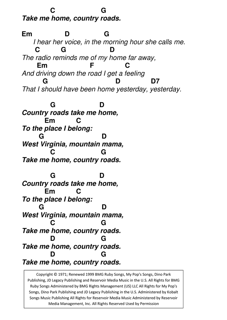 Take Me Home, Country Roads Acoustic Guitar scores gallery preview page 2