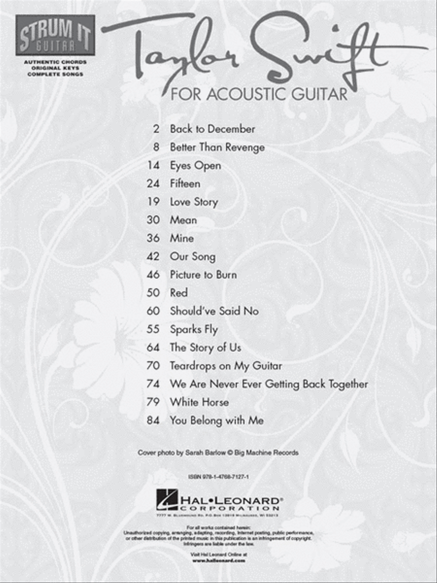 Taylor Swift for Acoustic Guitar Acoustic Guitar scores gallery preview page 2