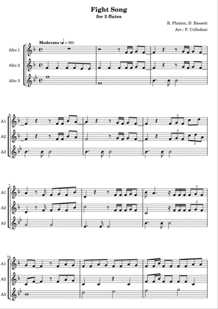 Fight Song Woodwind Trio scores gallery preview page 1