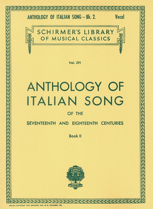 Book cover for Anthology of Italian Song of the 17th and 18th Centuries - Book II