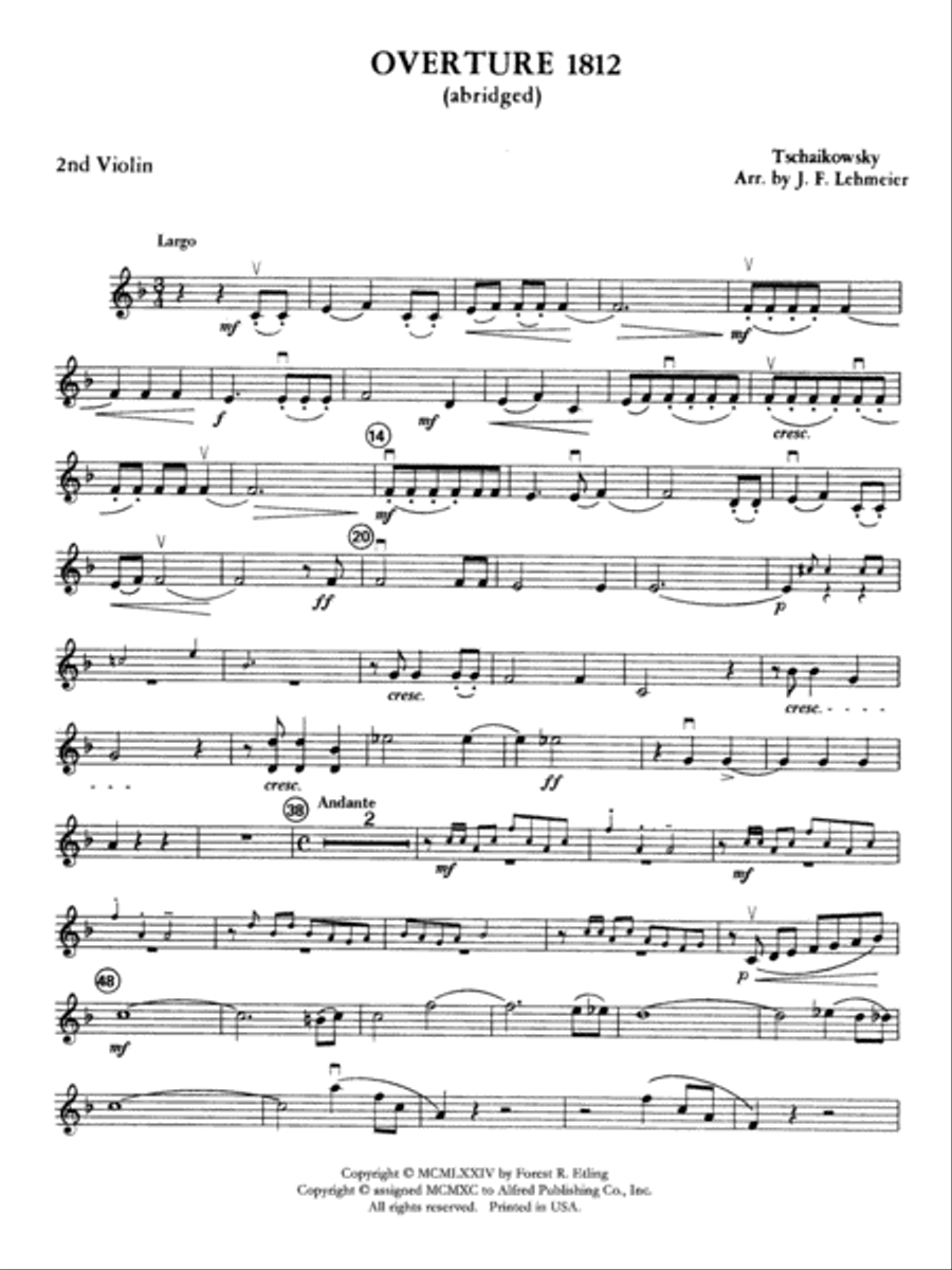 Overture 1812: 2nd Violin Full Orchestra scores gallery preview page 1