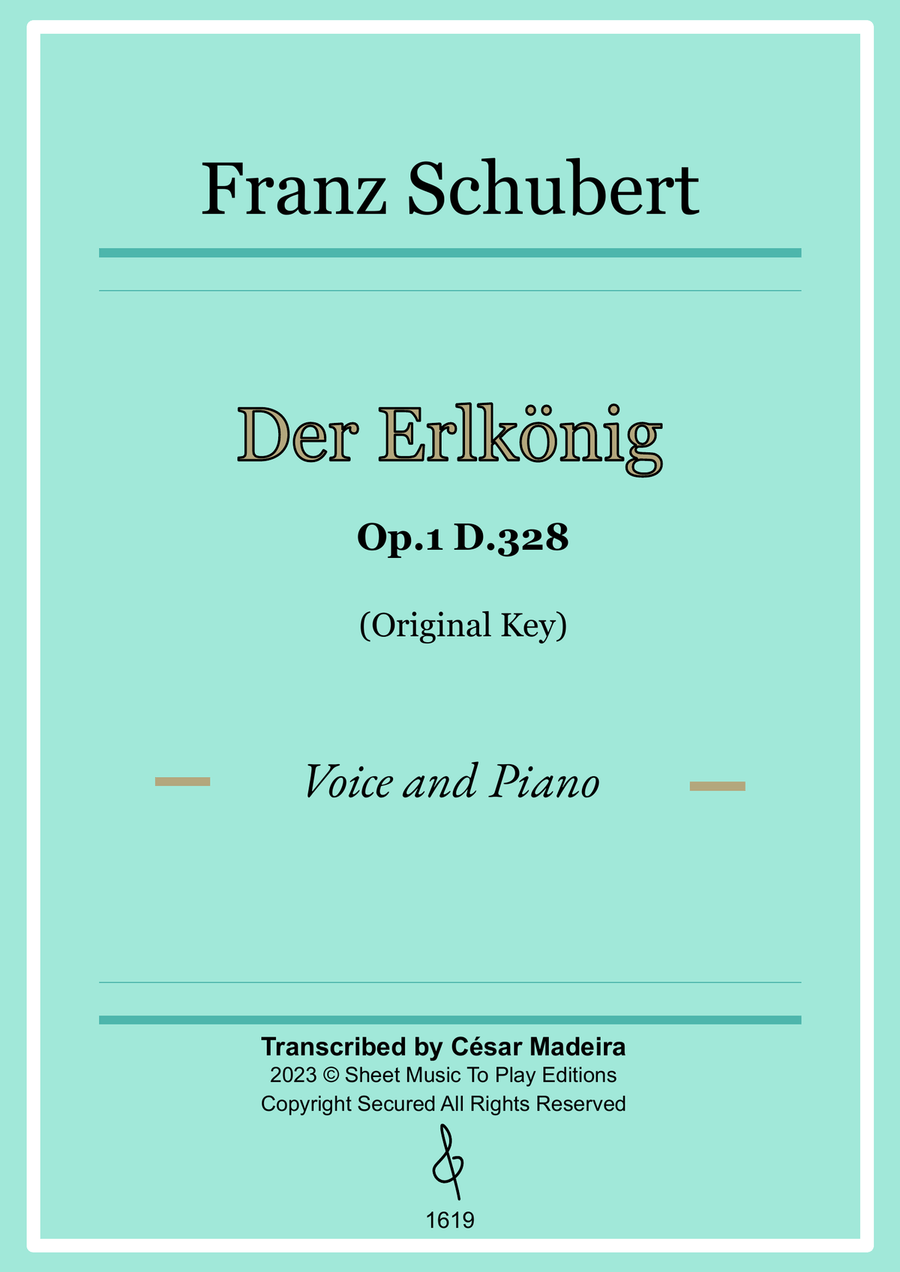 Der Erlkönig by Schubert - Voice and Piano - Original Key (Full Score and Parts) Piano, Vocal scores gallery preview page 1