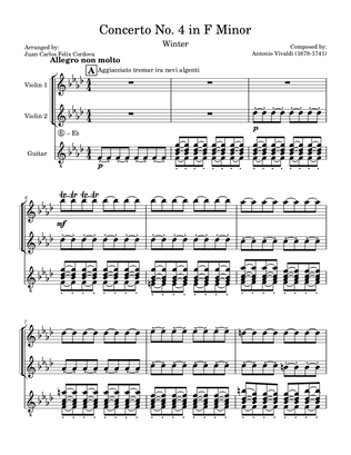 Book cover for Winter (from The Four Seasons) arr. for 2 Violins and 1 Guitar