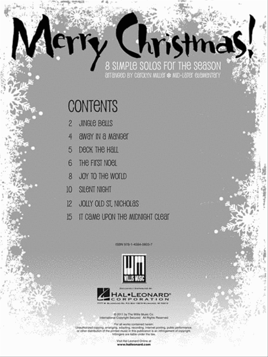 Merry Christmas! Easy Piano scores gallery preview page 2