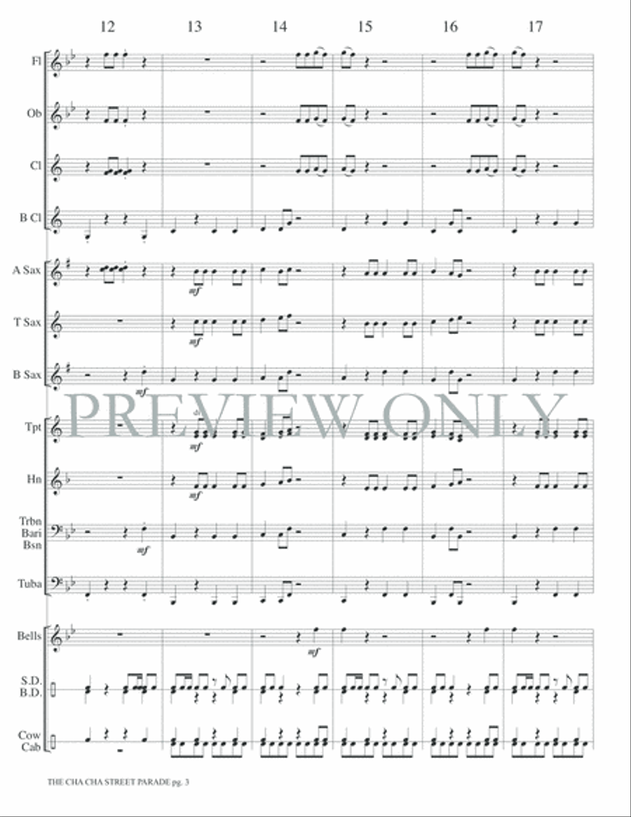 The Cha Cha Street Parade Concert Band scores gallery preview page 6