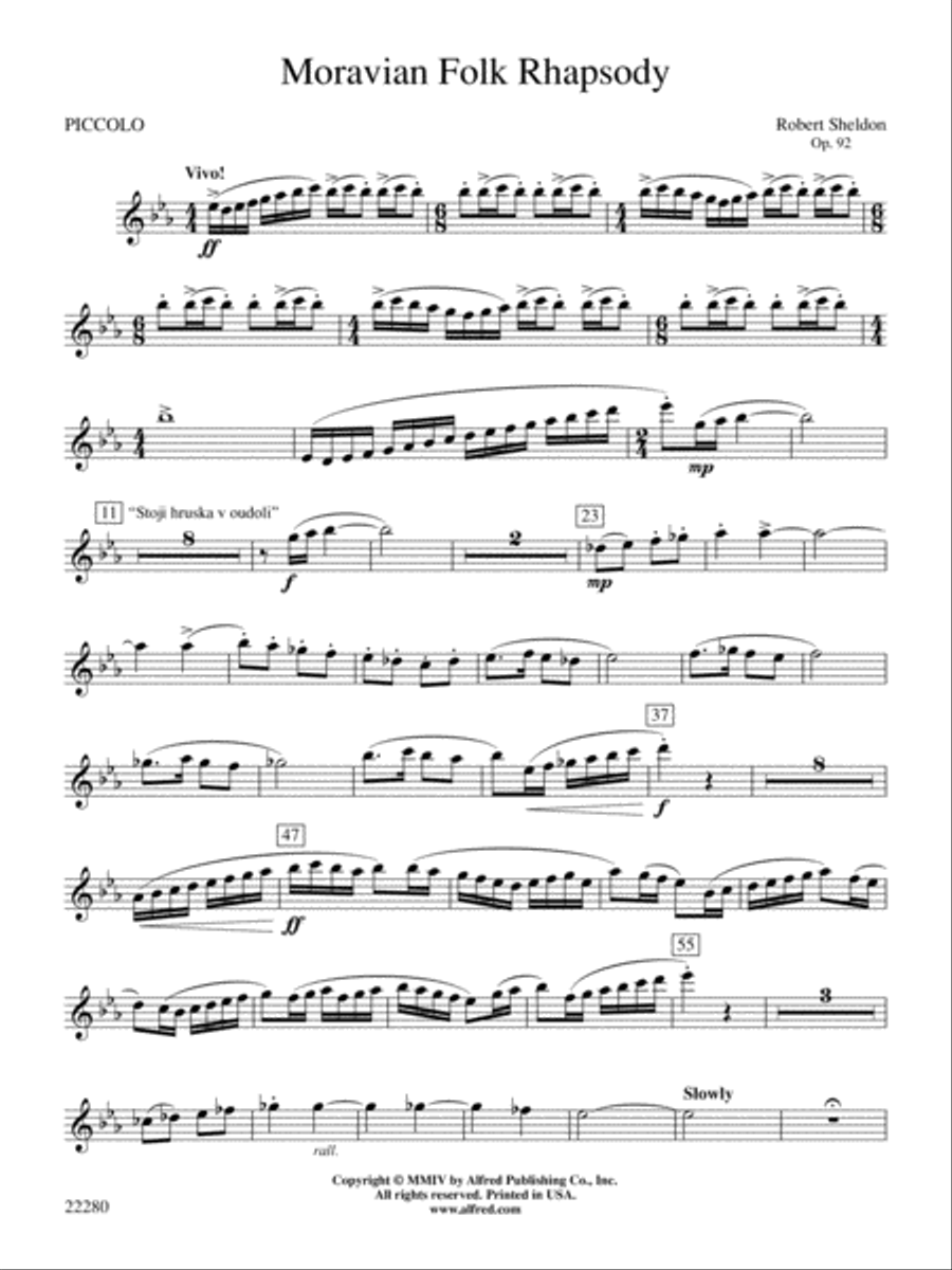 Moravian Folk Rhapsody: Piccolo Concert Band scores gallery preview page 1