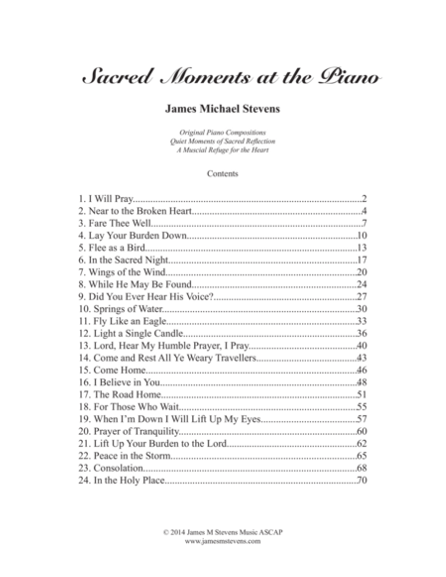 Sacred Moments at the Piano Piano Method scores gallery preview page 1