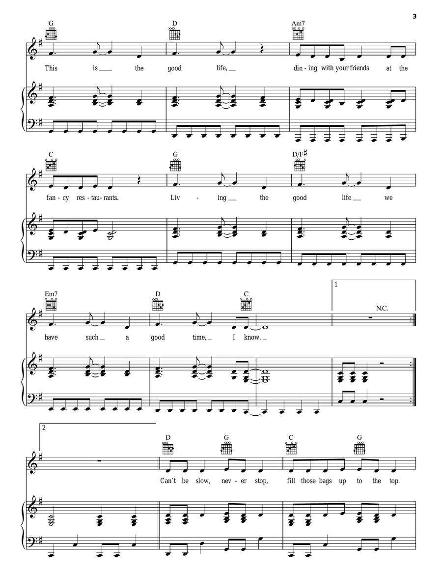 The Good Life The Good Life Piano, Vocal, Guitar scores gallery preview page 3