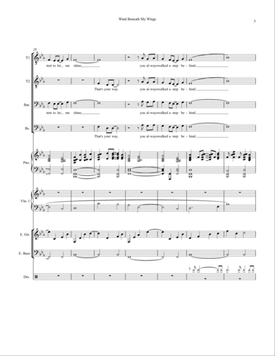 The Wind Beneath My Wings Small Ensemble scores gallery preview page 5
