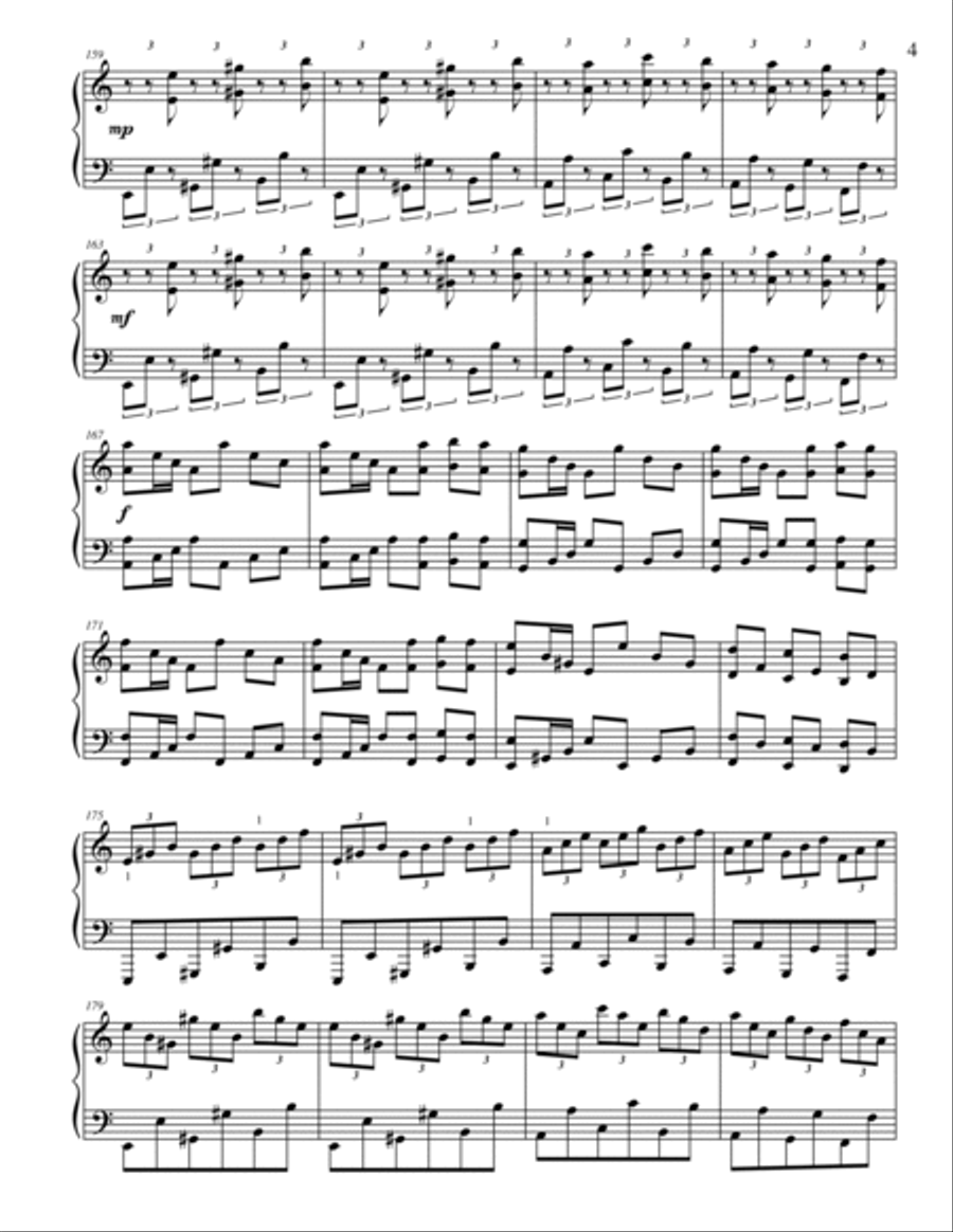 Malaguena Variations for Piano Solo Harpsichord scores gallery preview page 4