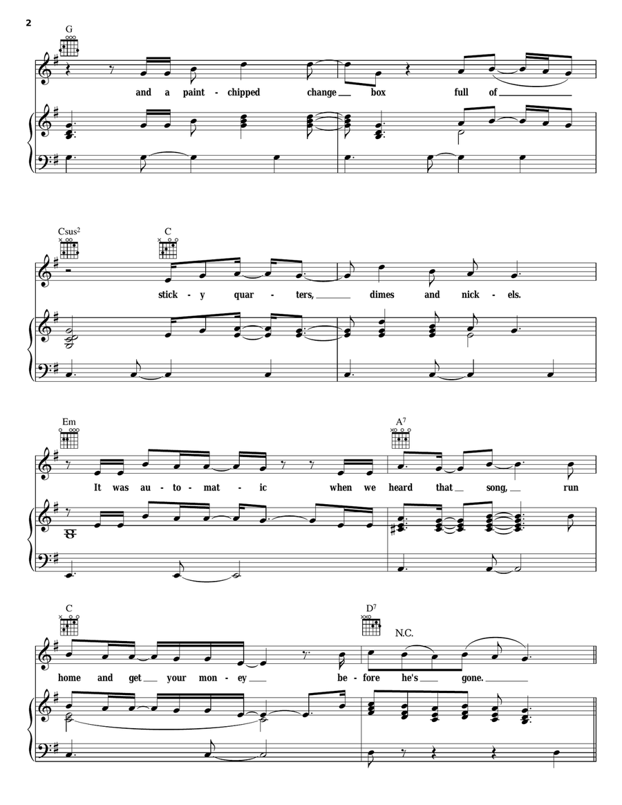 Sweet Summer Piano, Vocal, Guitar scores gallery preview page 2