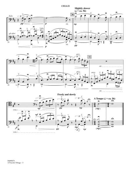 A Puccini Trilogy - Cello