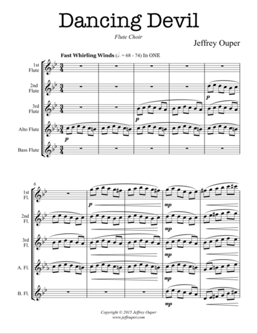 Dancing Devil (flute choir) Flute Choir scores gallery preview page 1