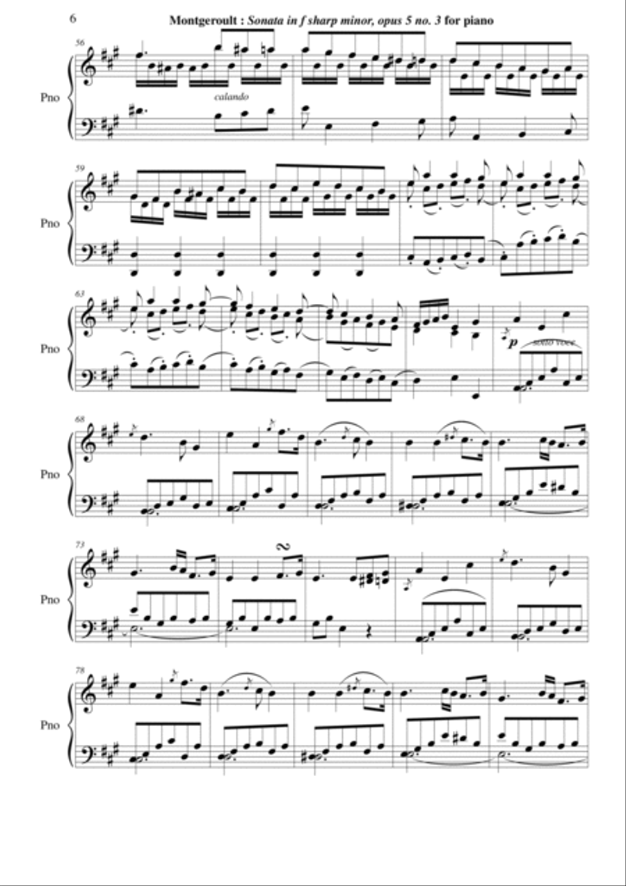 Hélène de Montgeroult: Sonata in f-sharp minor, Opus 5 no. 3 Piano Solo scores gallery preview page 6
