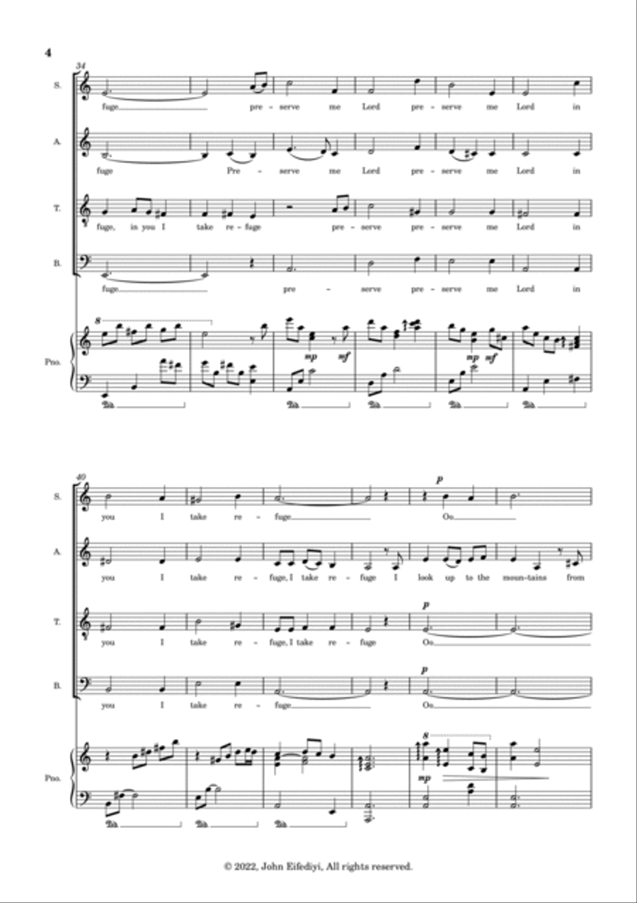 Preserve me (SATB and Piano) 4-Part scores gallery preview page 4