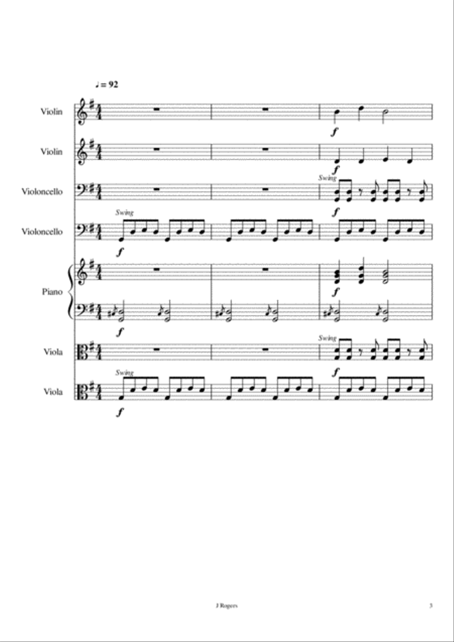 1st Finger Boogie String Quartet scores gallery preview page 3