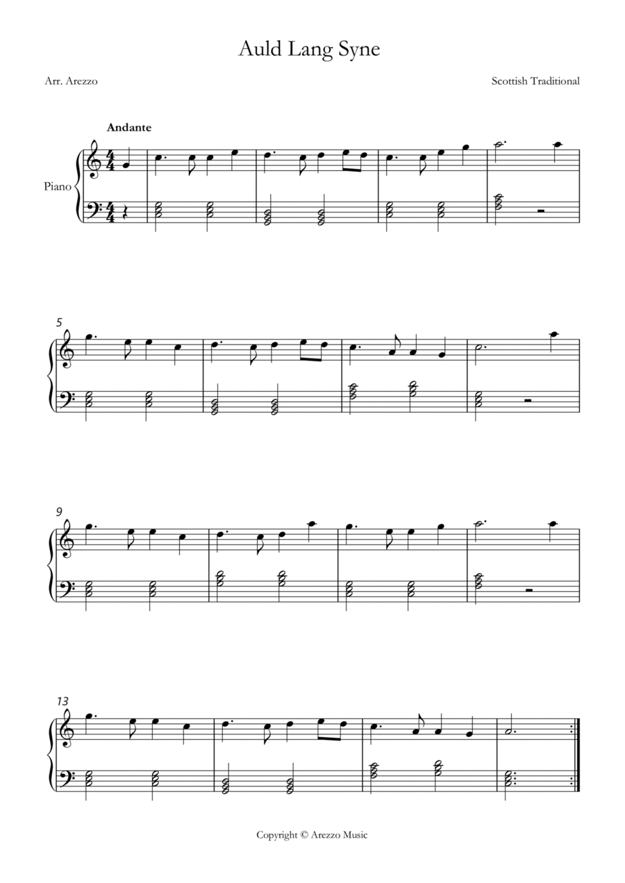 Auld lang syne 2025 accordion sheet music