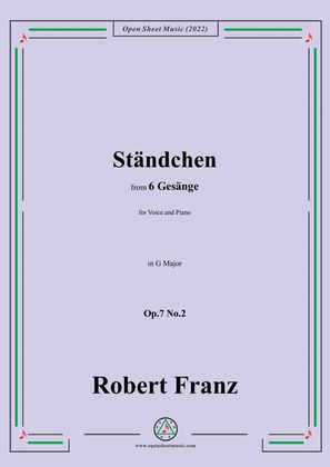 Book cover for Franz-Standchen,in G Major,Op.7 No.2,from 6 Gesange
