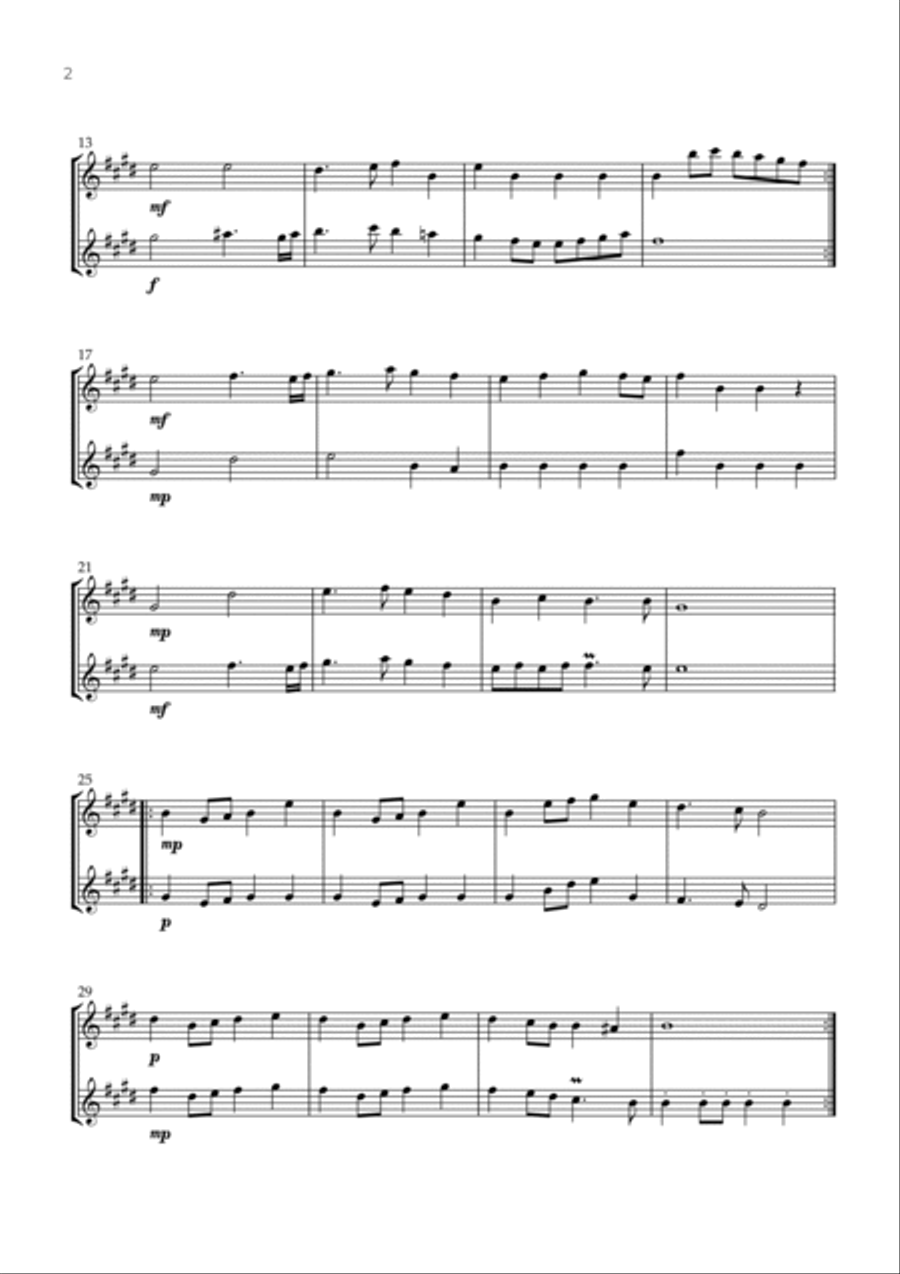 Trumpet Voluntary (Clarinet Duo) - Jeremiah Clarke Clarinet Duet scores gallery preview page 2