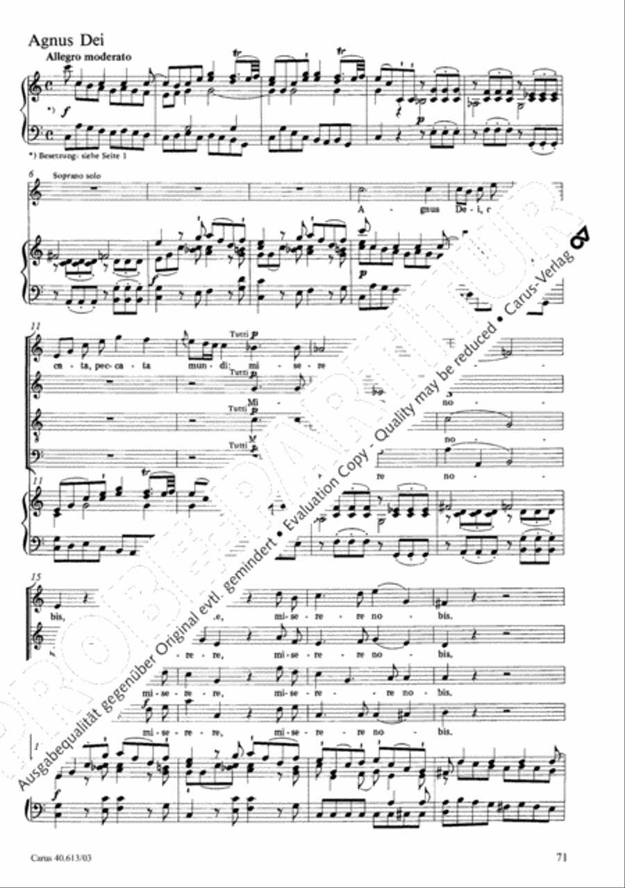 Mass in C (Missa in C) 4-Part scores gallery preview page 72