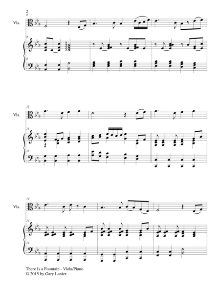 THERE IS A FOUNTAIN (Duet – Viola and Piano/Score and Parts) image number null
