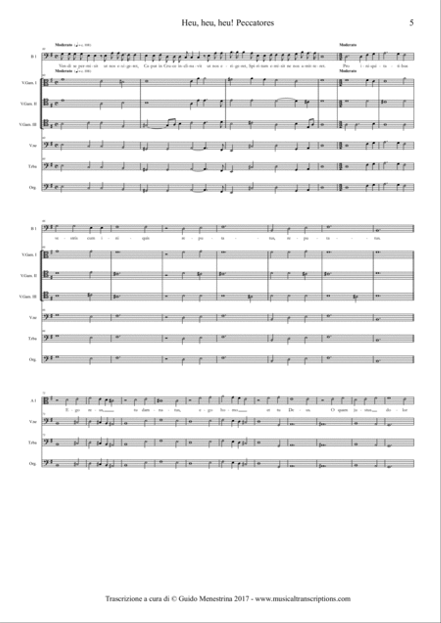 Leopold I (1640-1705) - Heu! Heu! Heu! Peccatores! 4-Part scores gallery preview page 5
