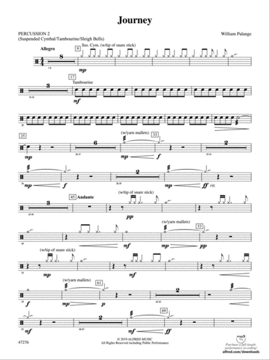 Journey: 2nd Percussion Journey: 2nd Percussion Concert Band scores gallery preview page 1