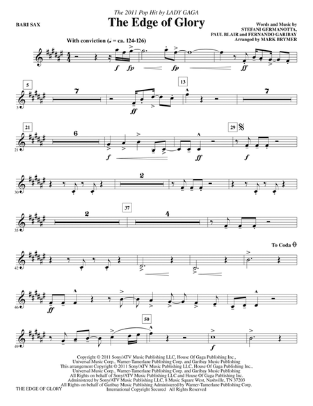 The Edge Of Glory - Baritone Saxophone