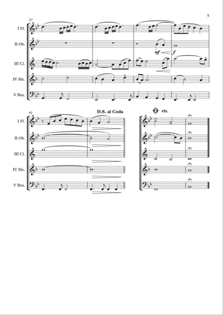 Nella Fantasia Woodwind Quintet scores gallery preview page 6
