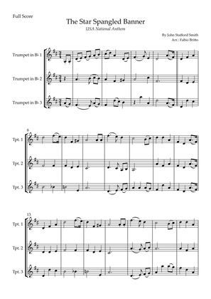 The Star Spangled Banner (USA National Anthem) for Trumpet in Bb Trio