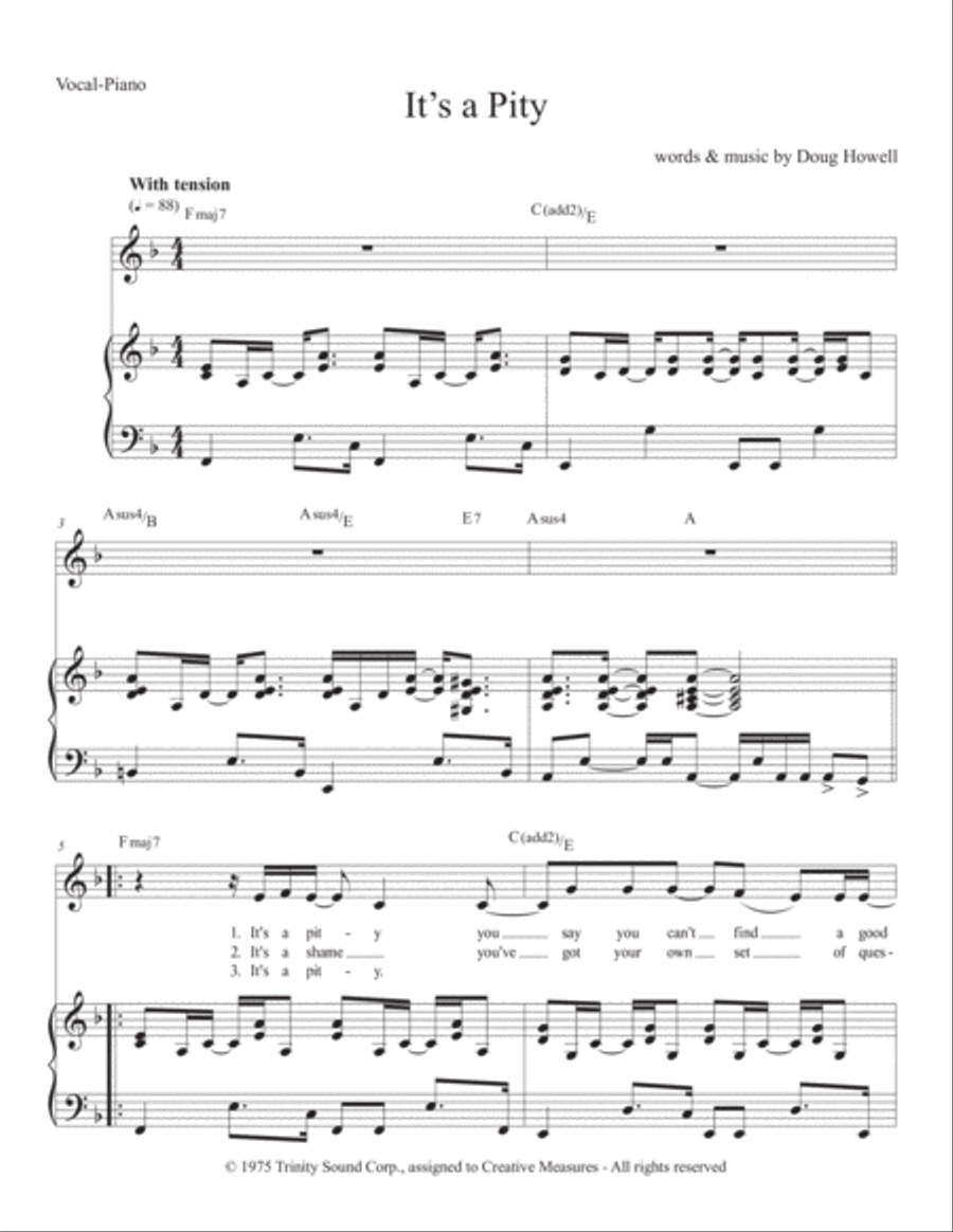 It's a Pity It's a Pity Voice scores gallery preview page 1