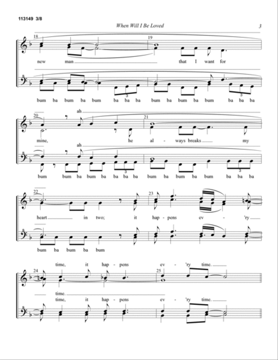 When Will I Be Loved A Cappella scores gallery preview page 3