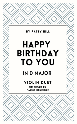Book cover for Happy Birthday To You - Violin Duet - D Major