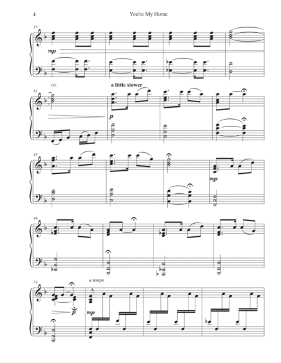 You're My Home Piano Solo scores gallery preview page 4