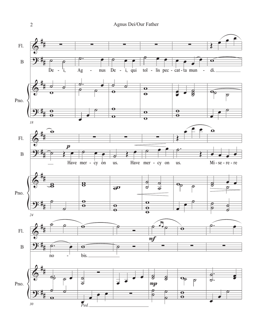 Agnus Dei/Our Father Agnus Dei/Our Father Small Ensemble scores gallery preview page 2