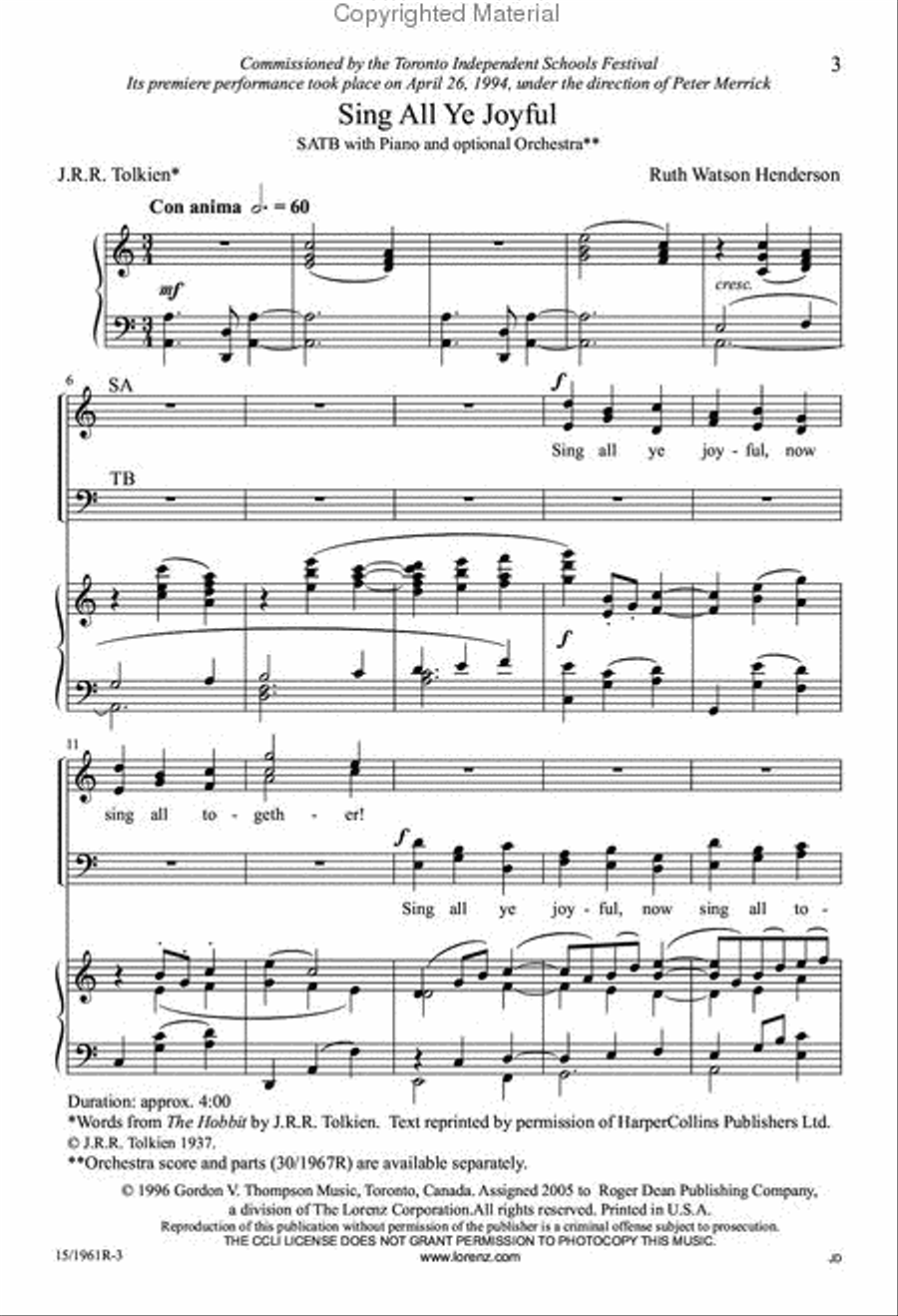 Sing All Ye Joyful 4-Part scores gallery preview page 2