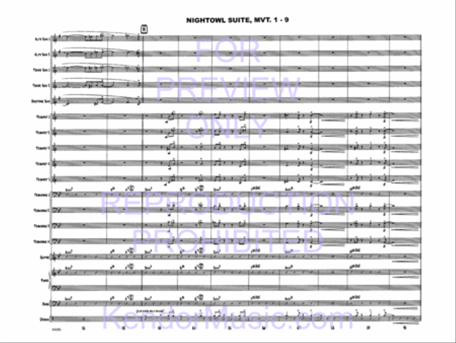 Nightowl Suite, Movement 1 (11 p.m. - Searching For Birdland) Jazz Ensemble scores gallery preview page 11