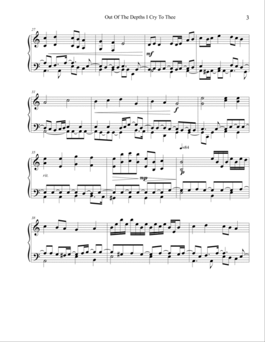 Out Of The Deep I Cry To Thee Easy Piano scores gallery preview page 3