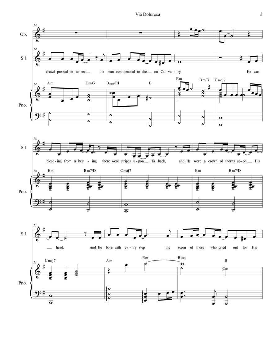 Via Dolorosa Via Dolorosa Piano, Vocal scores gallery preview page 3