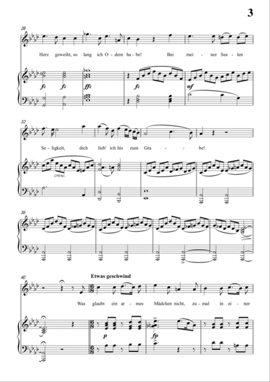 Schubert-Die Nonne in bA D.208,for Vocal and Piano Voice scores gallery preview page 4