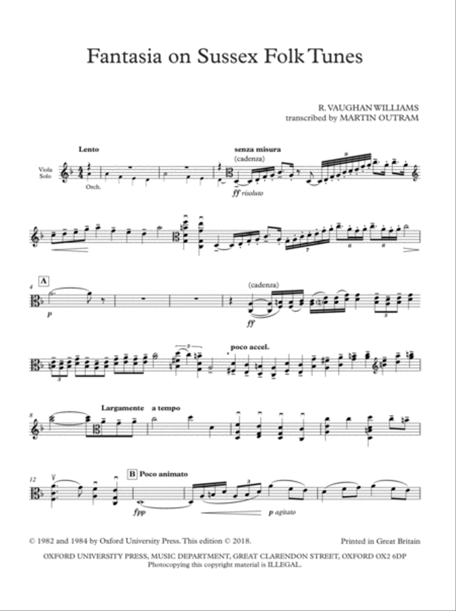 Fantasia on Sussex Folk Tunes Viola scores gallery preview page 2