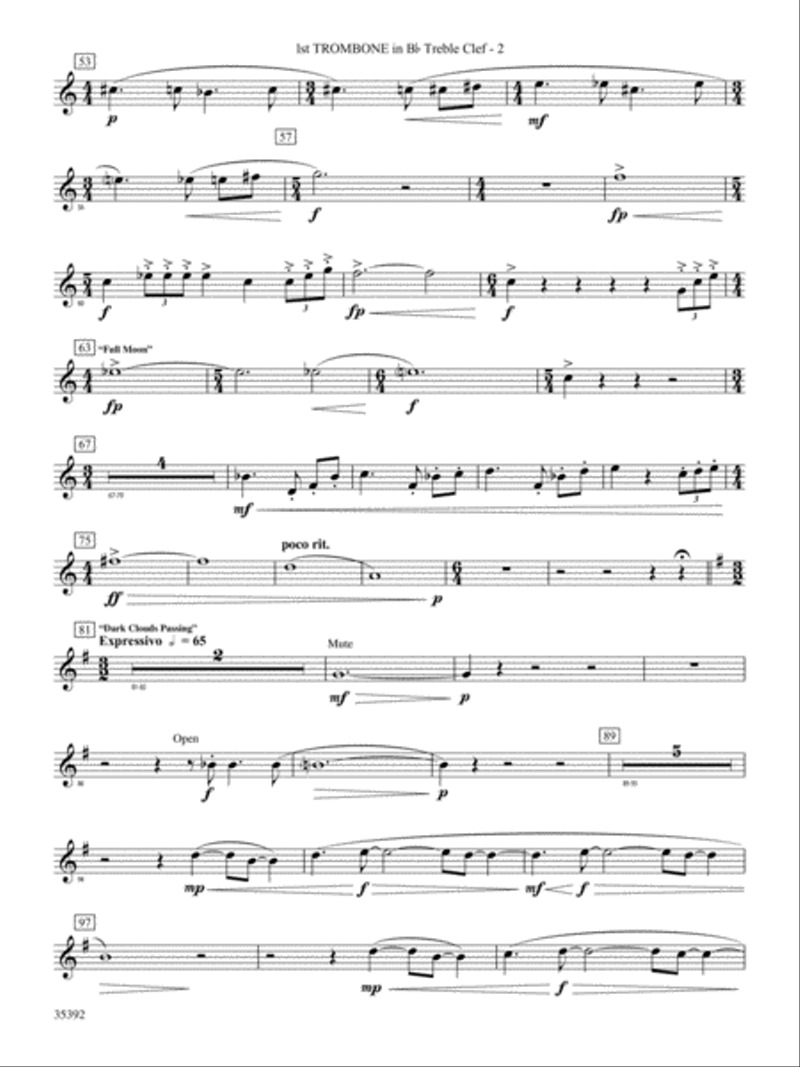 Moon Phases 81: (World Part) 1st B-flat Trombone T.C. Concert Band scores gallery preview page 2