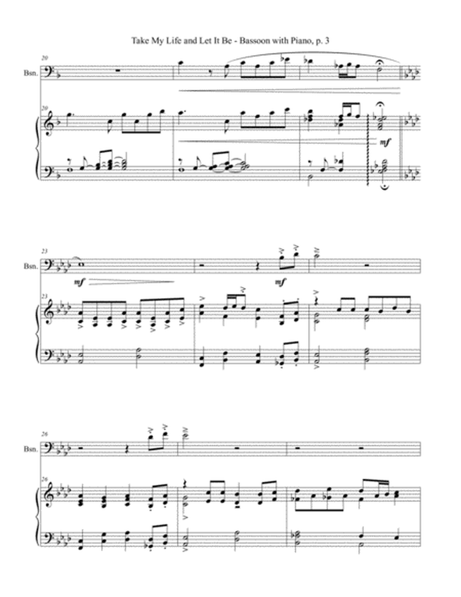 TAKE MY LIFE AND LET IT BE Hymn Sonata (for Bassoon and Piano with Score/Part) image number null