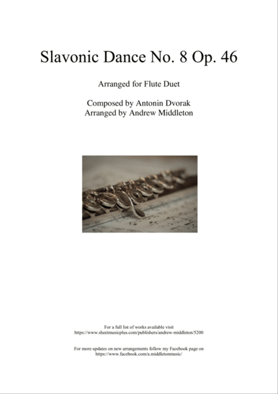 Slavonic Dance No. 8 Op. 46 arranged for Flute Duet Flute Duet scores gallery preview page 1
