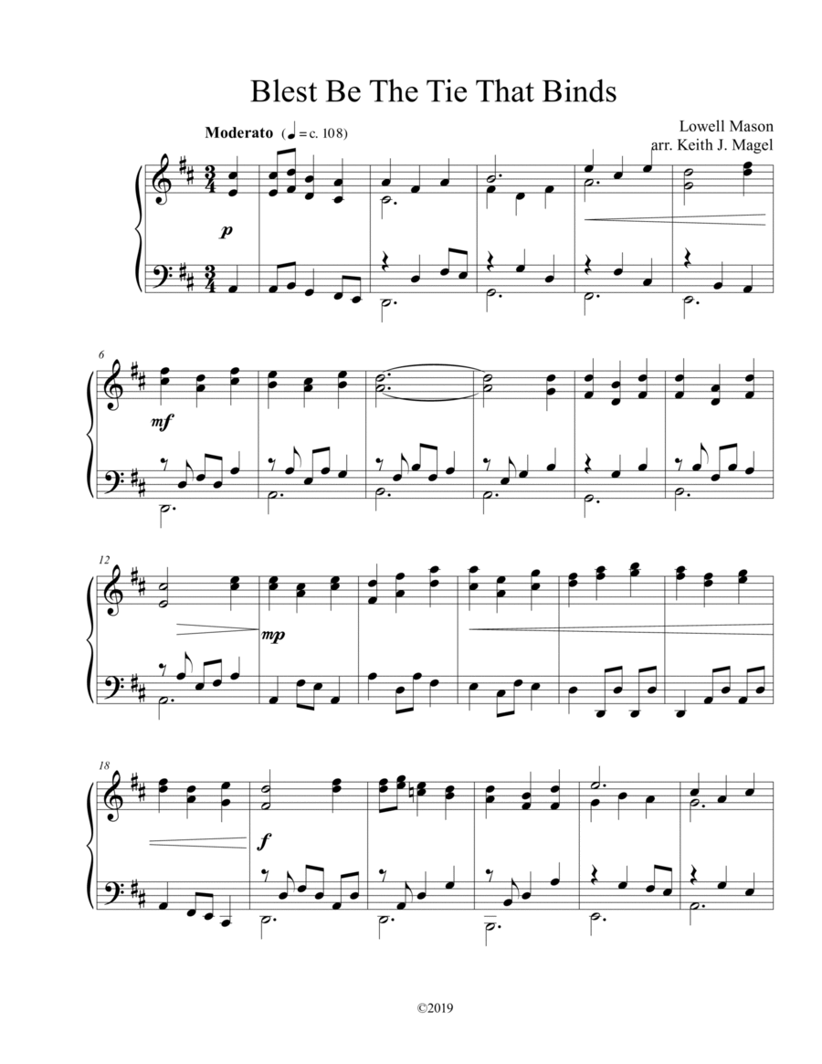 Blest Be The Tie That Binds II Piano Solo scores gallery preview page 1