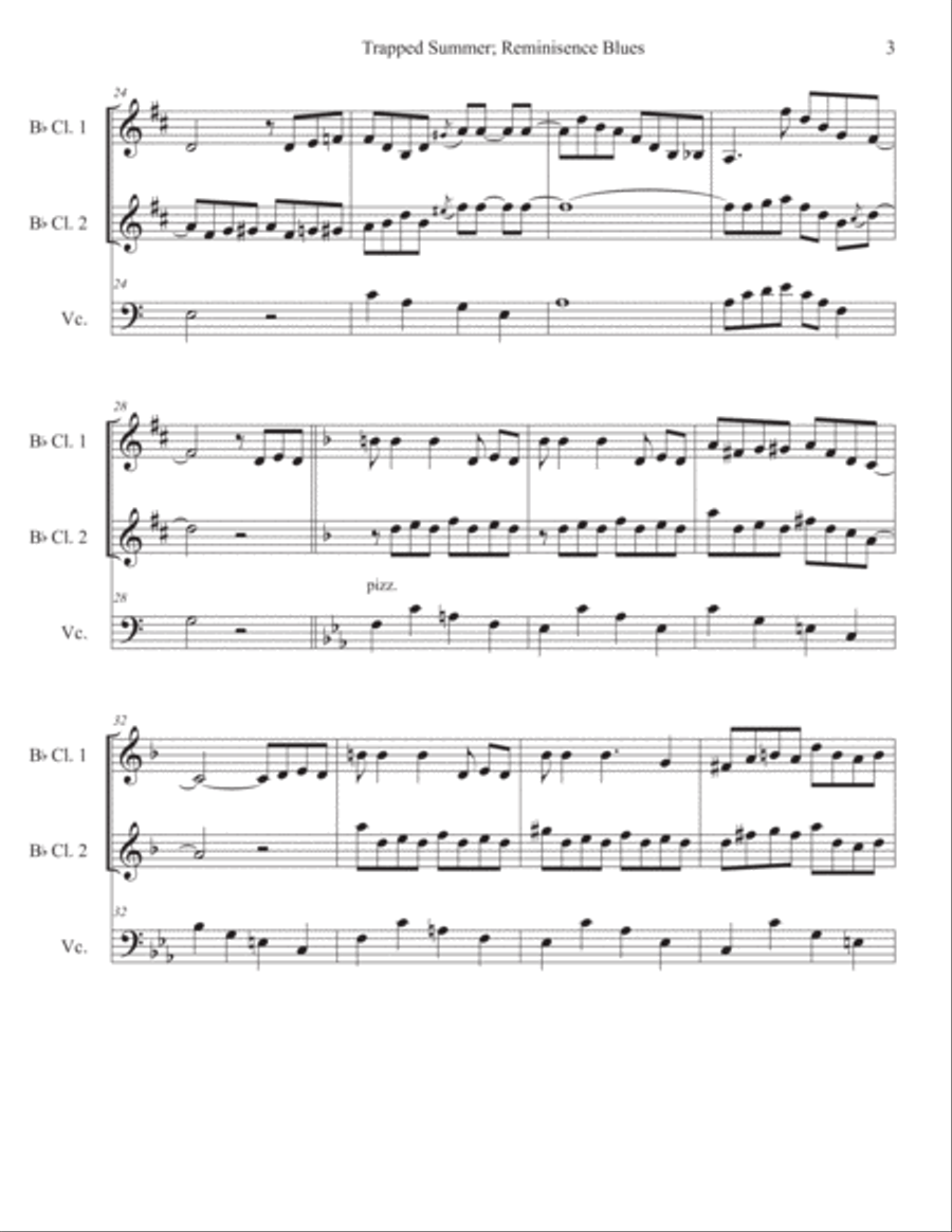 Trapped Summer, Reminiscense Blues Small Ensemble scores gallery preview page 3