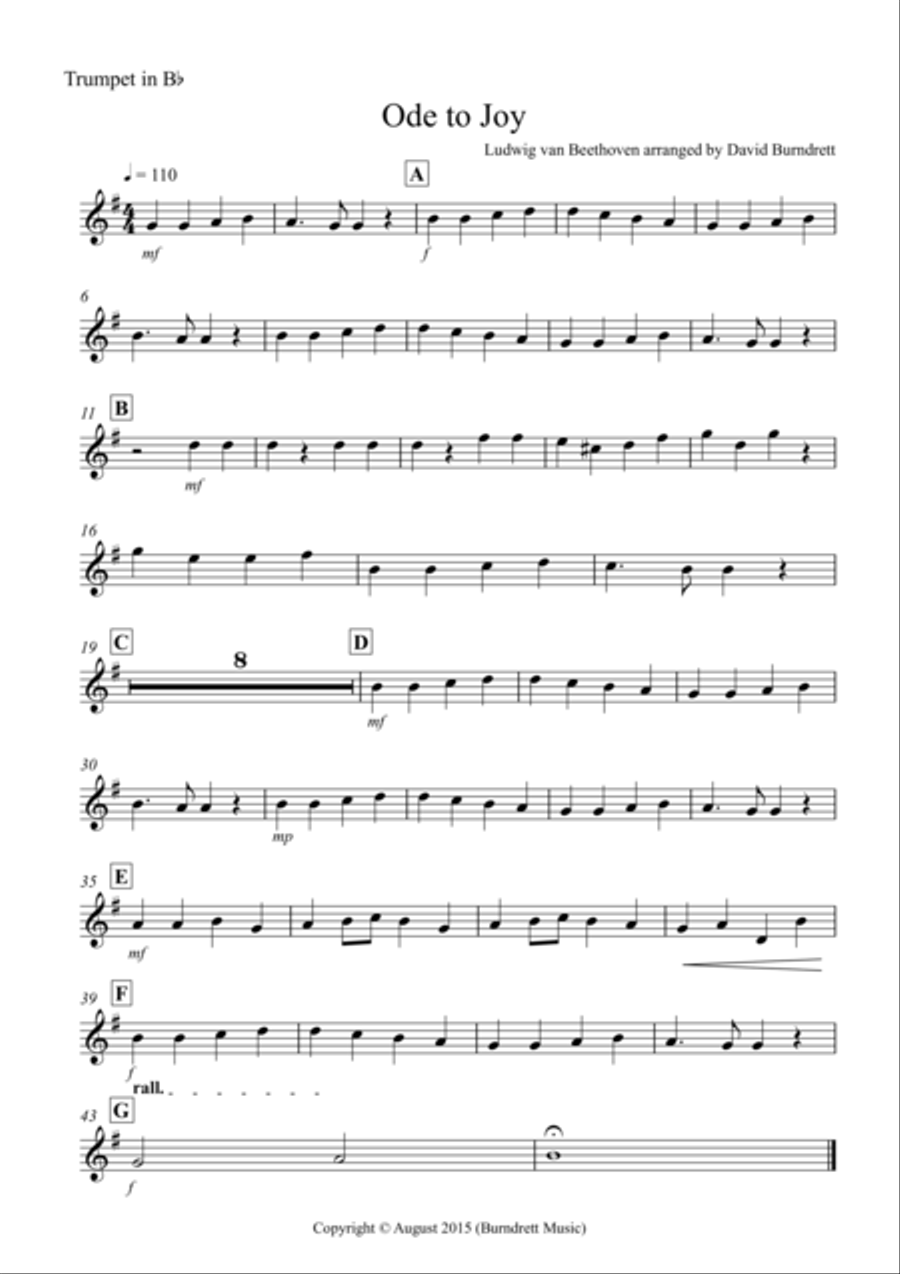 Ode to Joy for Brass Trio Brass Trio scores gallery preview page 3