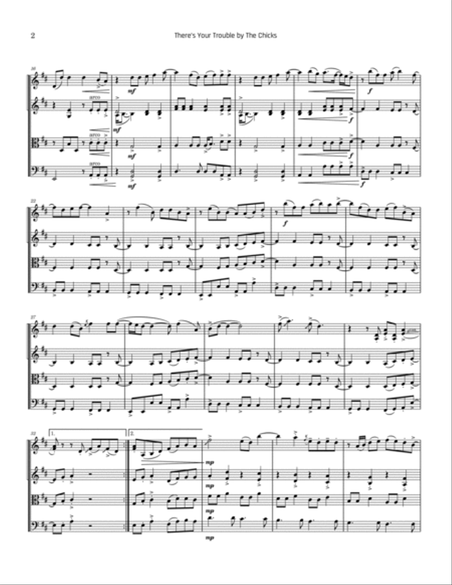 There's Your Trouble String Quartet scores gallery preview page 3